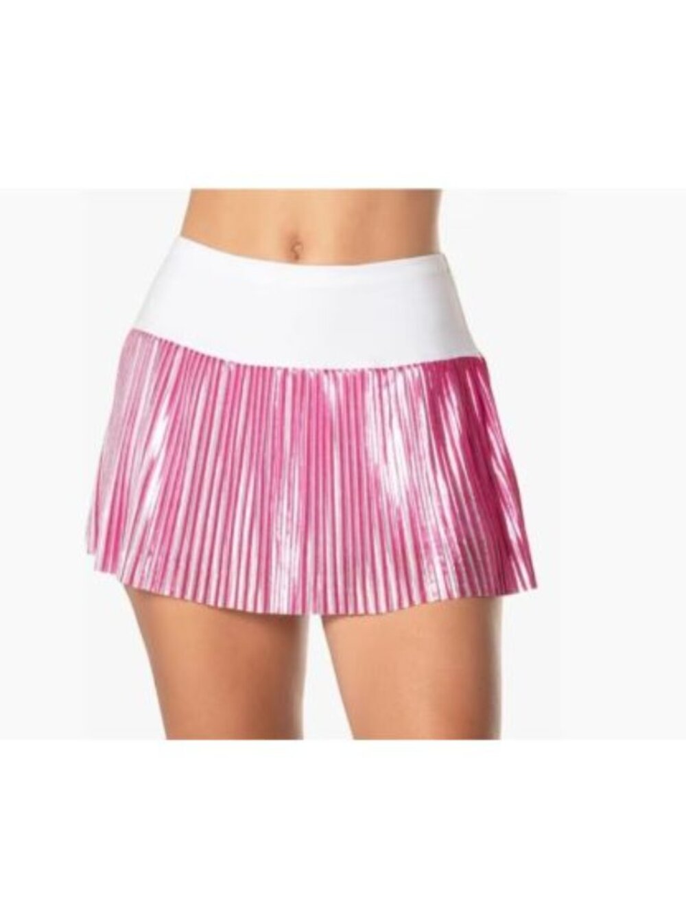 Lucky In Love Women`s Sz Medium Dazzle Pleated Tennis Skort Pink White Sparkle